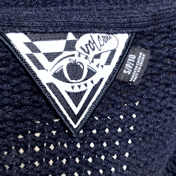 Volcom Striped Knit Sweater Black/White Sz S/P/10 - Picture 6 of 6